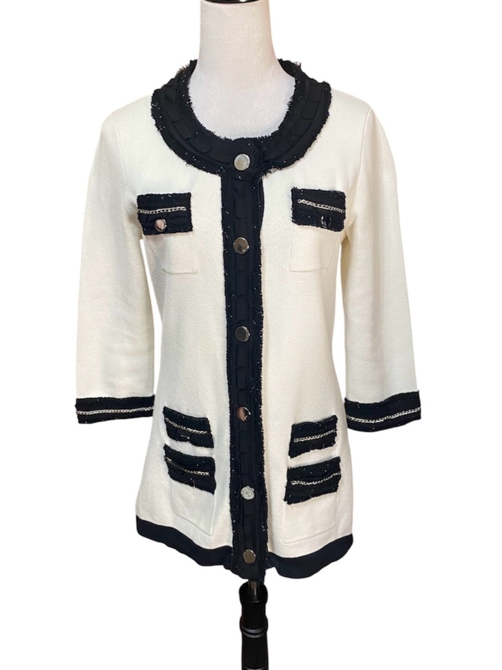 White House Black Market Chain Trim Cardigan Jacket